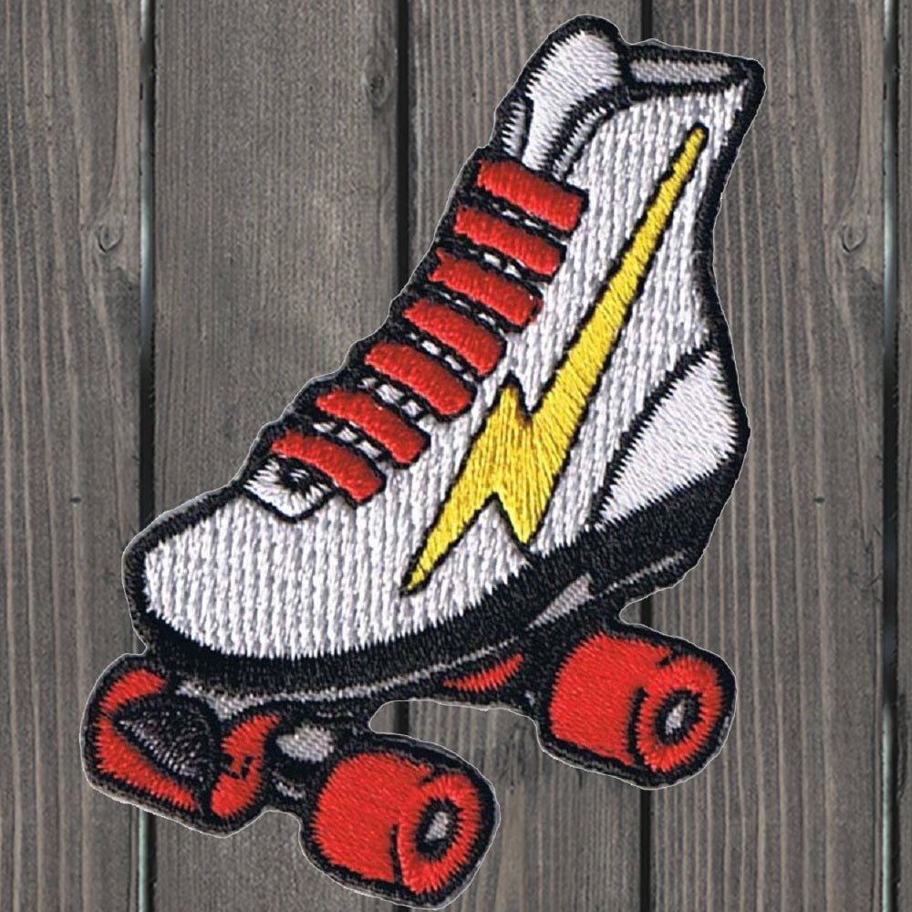 embroidered iron on sew on patch roller skate