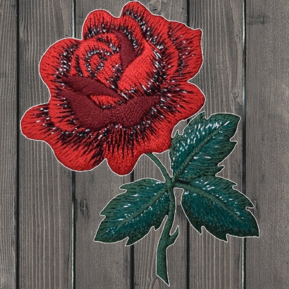 embroidered iron on sew on patch rose shimmer