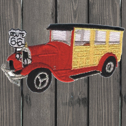 embroidered iron on sew on patch route 66 fire truck