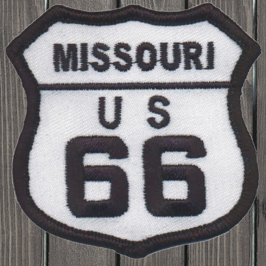 embroidered iron on sew on patch route 66 missouri