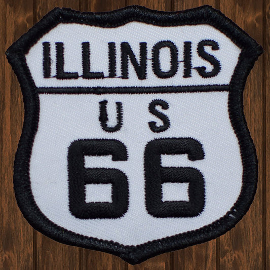 embroidered iron on sew on patch route 66 us illinois