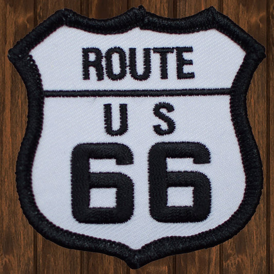 embroidered iron on sew on patch route us 66 shield