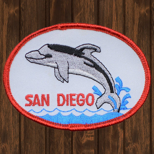 embroidered iron on sew on patch san diego dolphin
