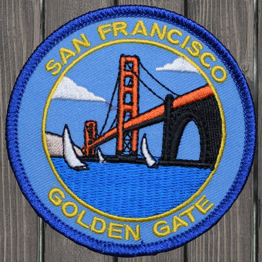 embroidered iron on sew on patch san francisco blue golden gate