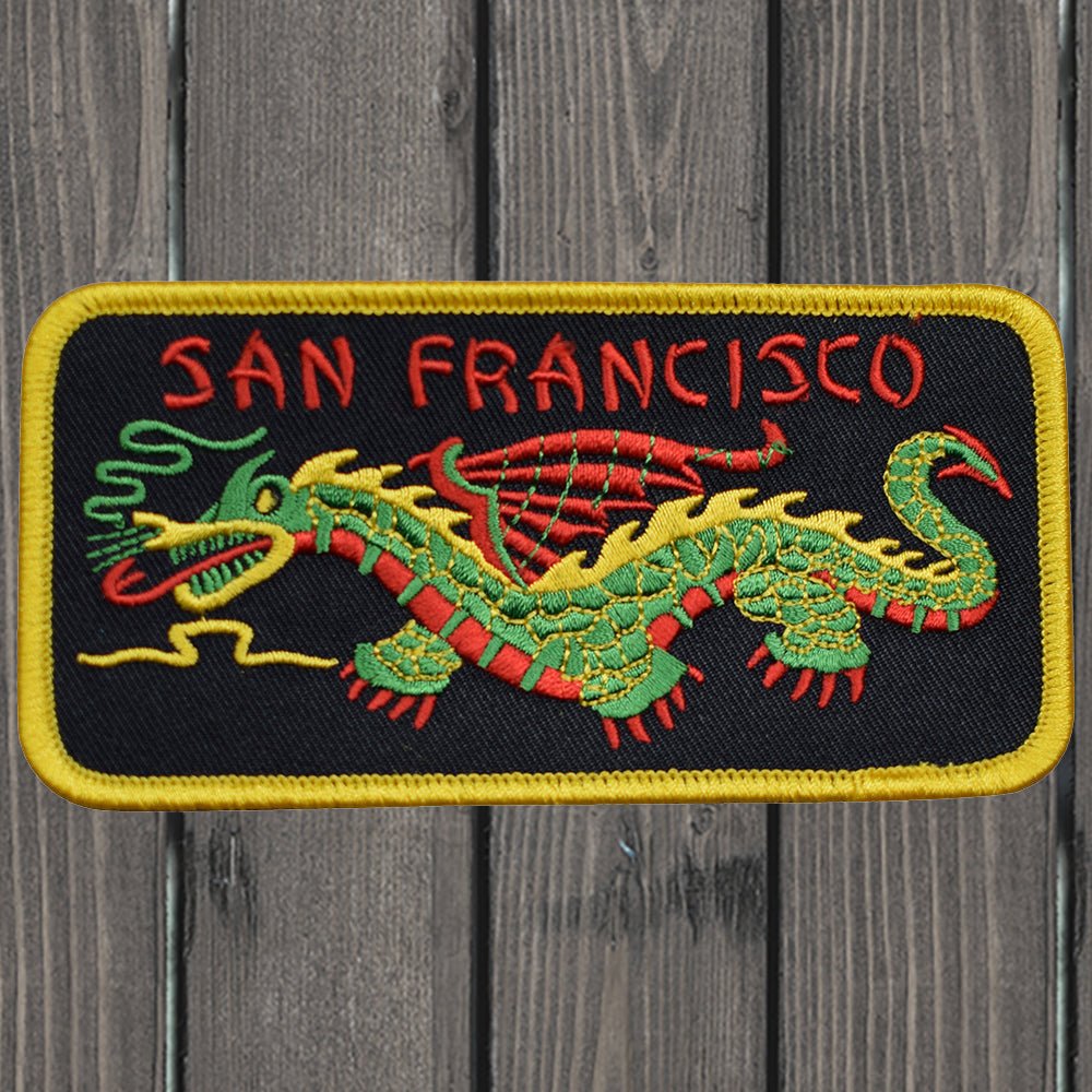 embroidered iron on sew on patch san francisco dragon