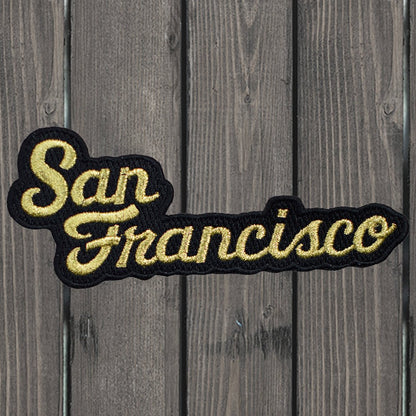 embroidered iron on sew on patch san francisco gold 2