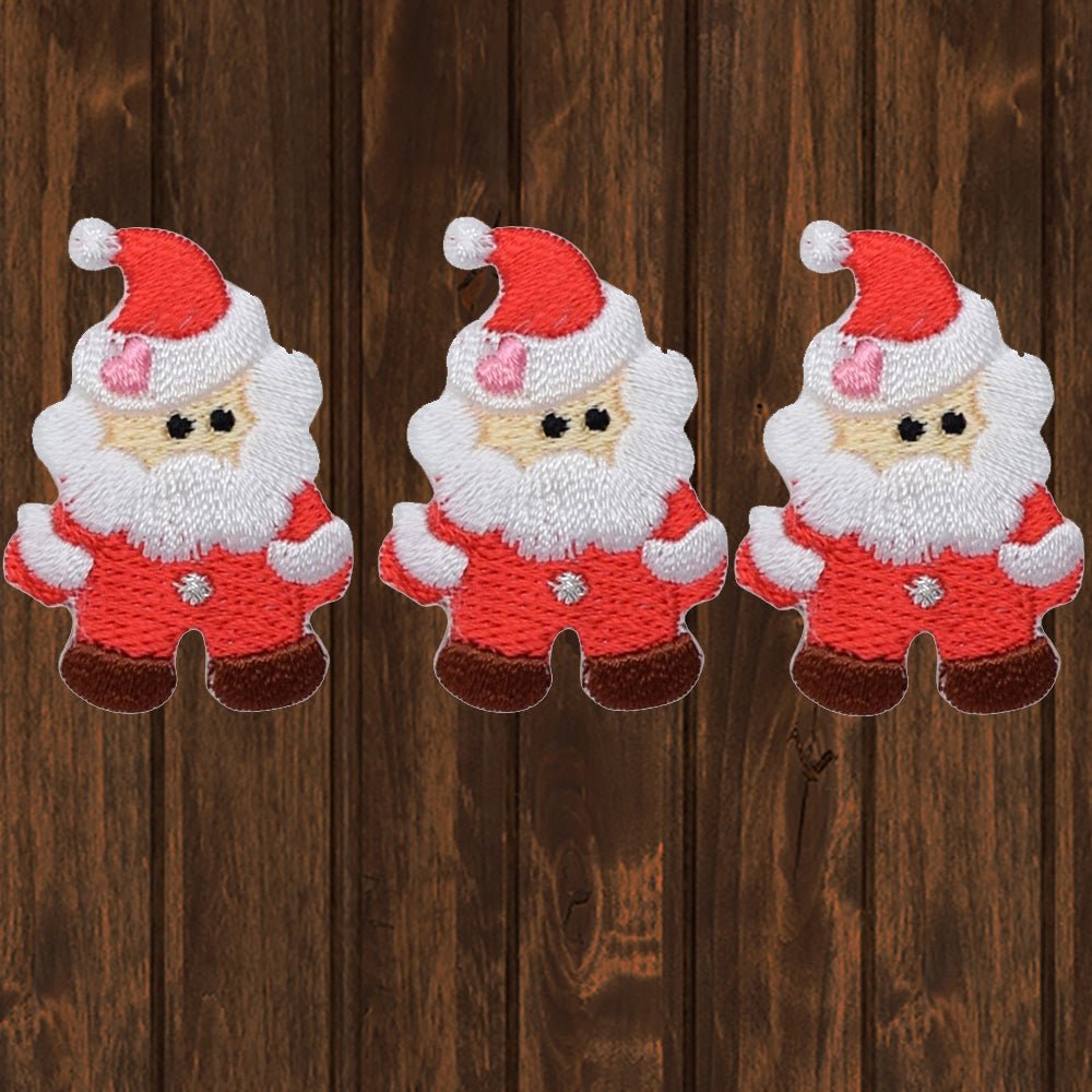 embroidered iron on sew on patch santa set 3