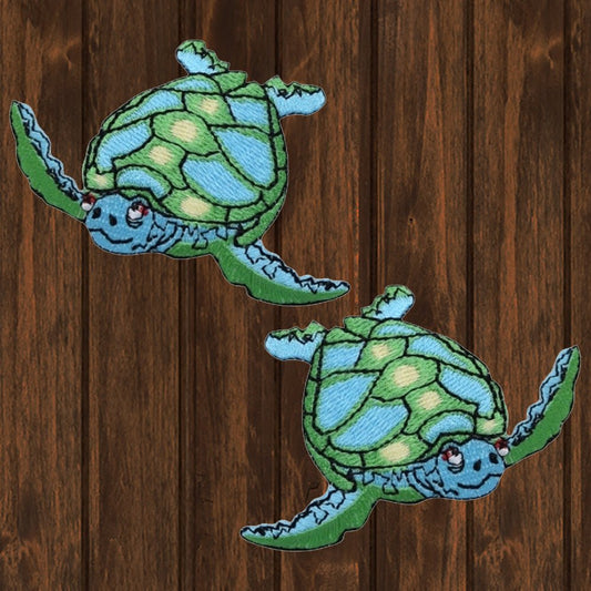 embroidered iron on sew on patch sea turtle set