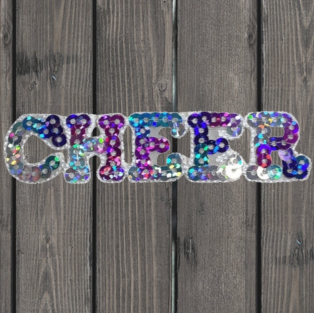embroidered iron on sew on patch sequin cheer