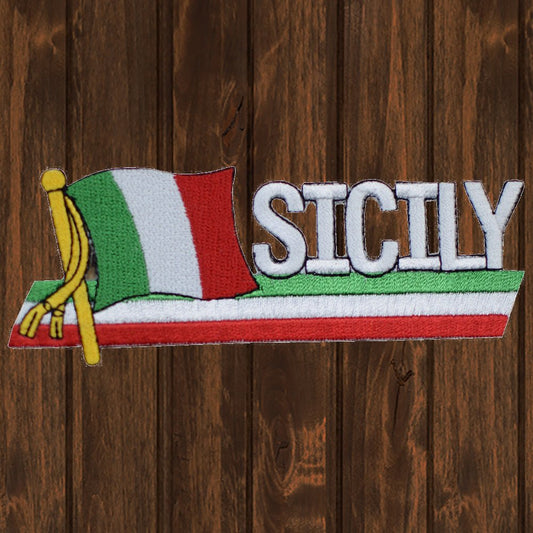 embroidered iron on sew on patch sicily