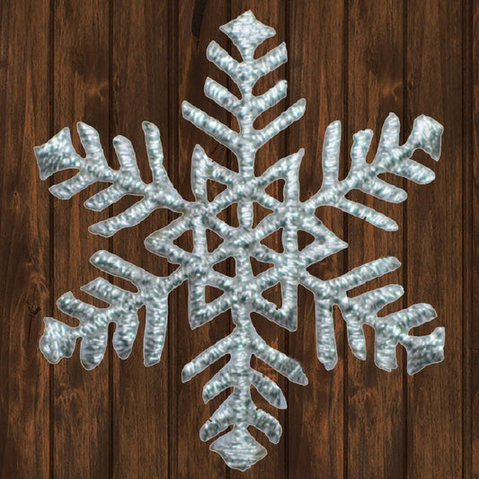 embroidered iron on sew on patch silver snowflake