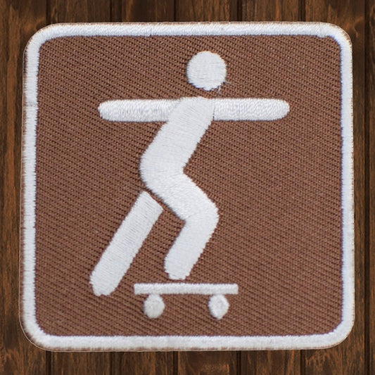 embroidered iron on sew on patch skate boarding