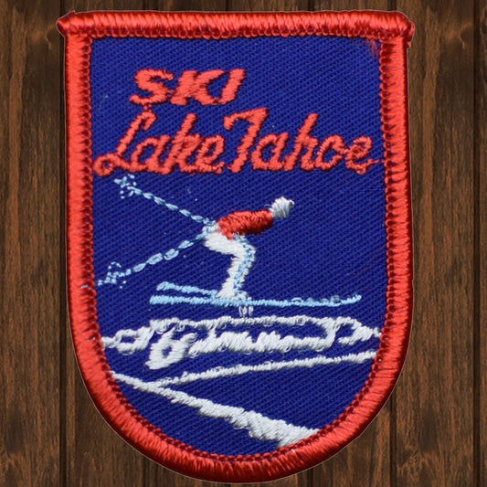 embroidered iron on sew on patch ski lake tahoe