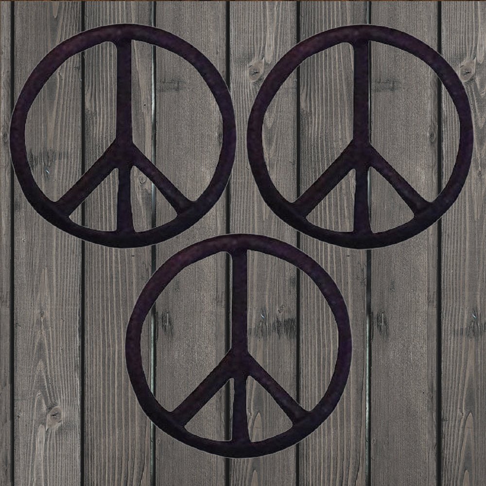 embroidered iron on sew on patch small black peace sign
