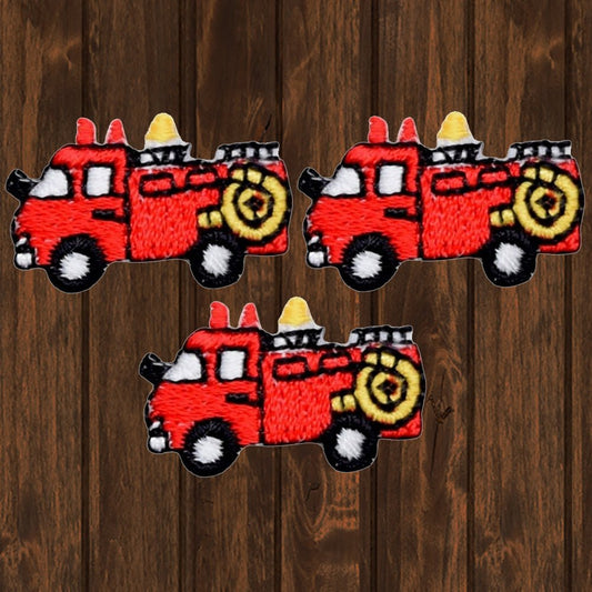 embroidered iron on sew on patch small fire engine truck