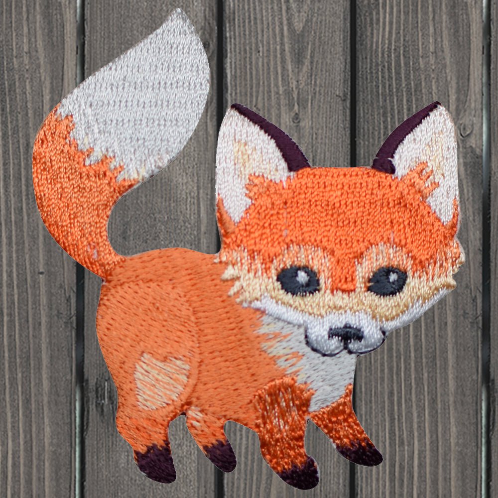 embroidered iron on sew on patch small fox