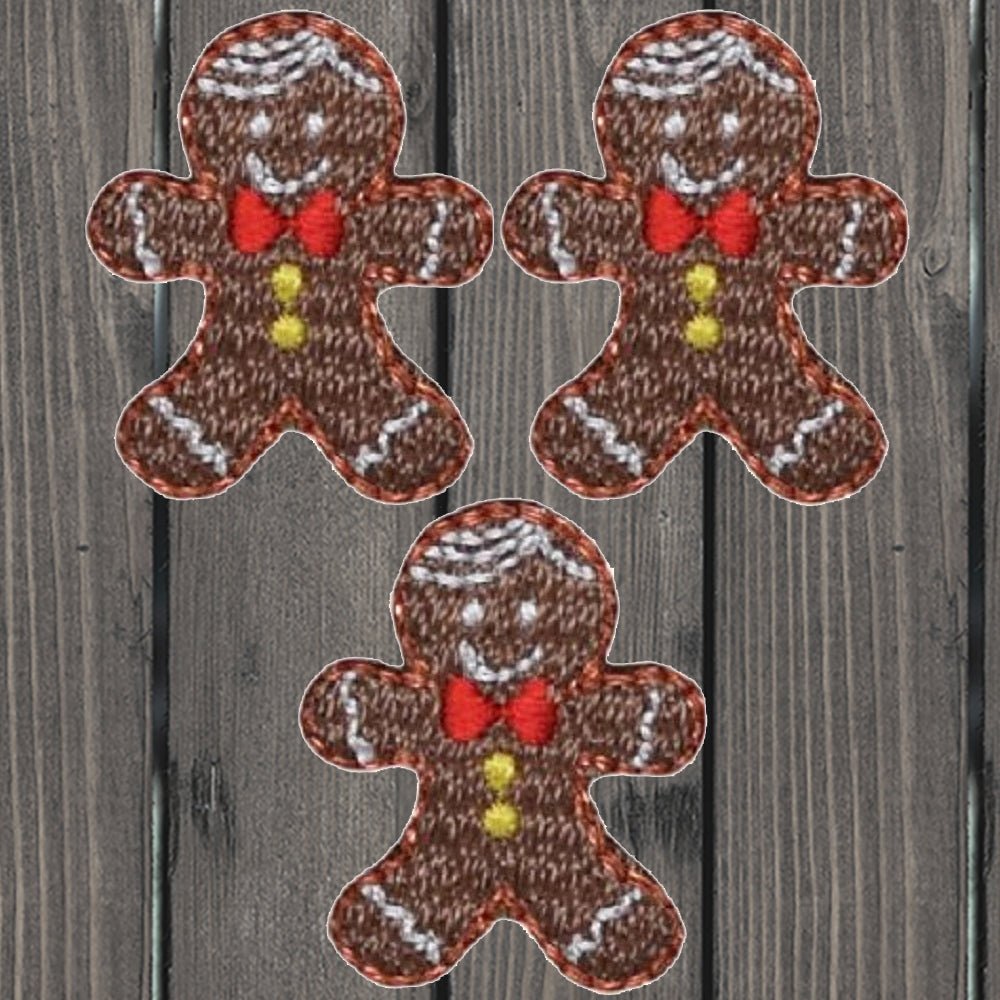 Christmas Gingerbread man with bowtie patches 3 pack