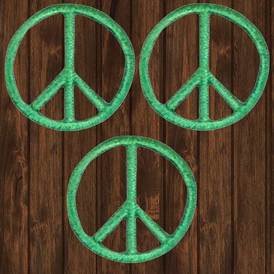 embroidered iron on sew on patch small green peace sign