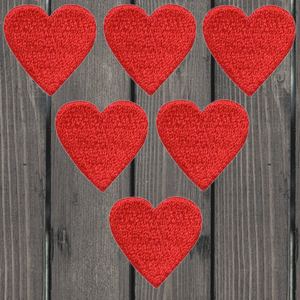 embroidered iron on sew on patch small red heart 3.4inch