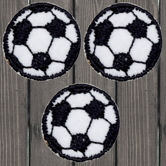 embroidered iron on sew on patch small soccer ball