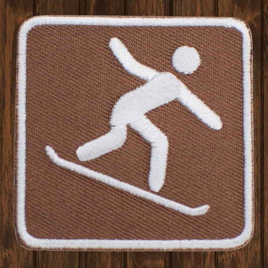 embroidered iron on sew on patch snowboarding