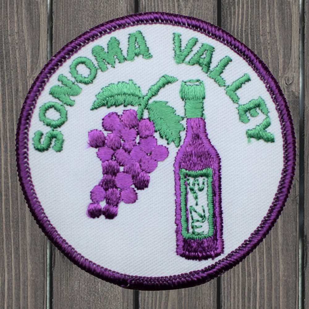 embroidered iron on sew on patch sonoma valley wine