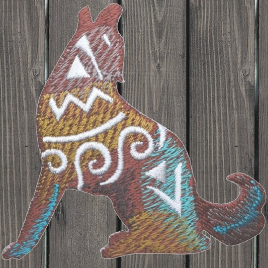 embroidered iron on sew on patch southwest coyote