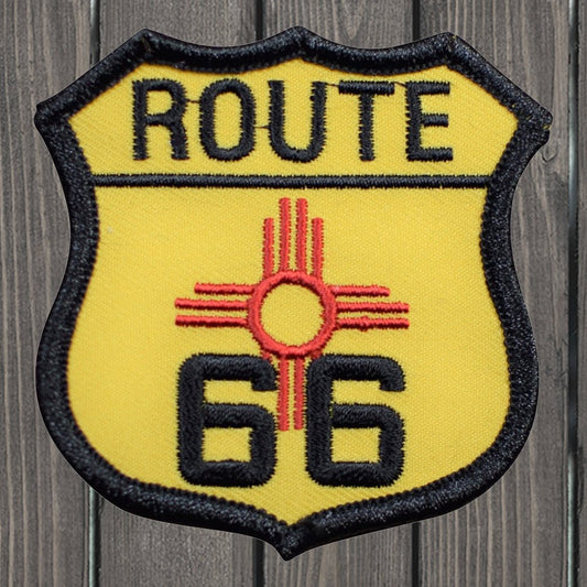 embroidered iron on sew on patch southwest route 66 yellow