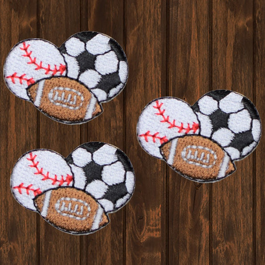 embroidered iron on sew on patch sport ball football soccer baseball