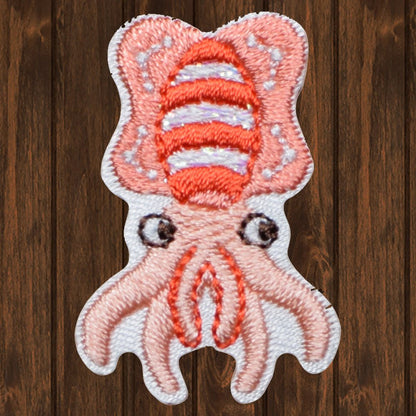 embroidered iron on sew on patch squid