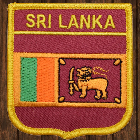 embroidered iron on sew on patch sri lanka shield