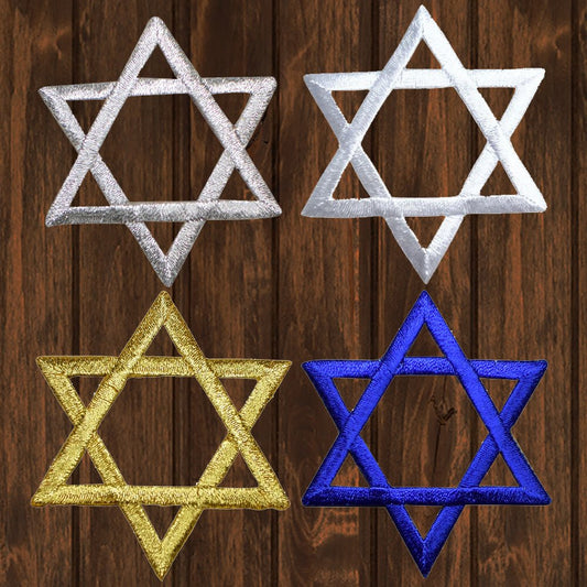 embroidered iron on sew on patch star of david set