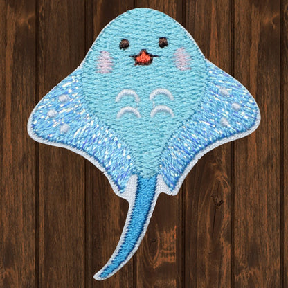 embroidered iron on sew on patch stingray