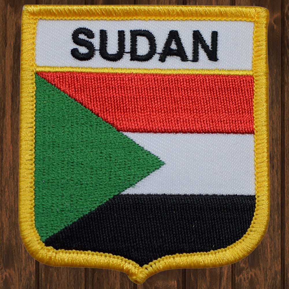 embroidered iron on sew on patch sudan