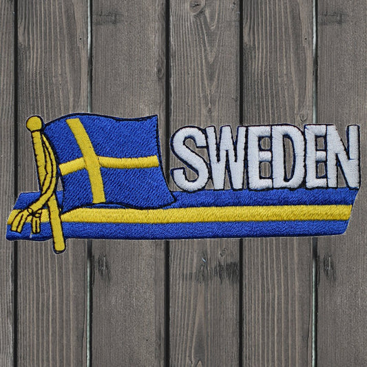 embroidered iron on sew on patch sweden