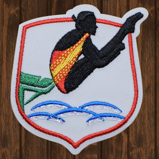 embroidered iron on sew on patch swim dive