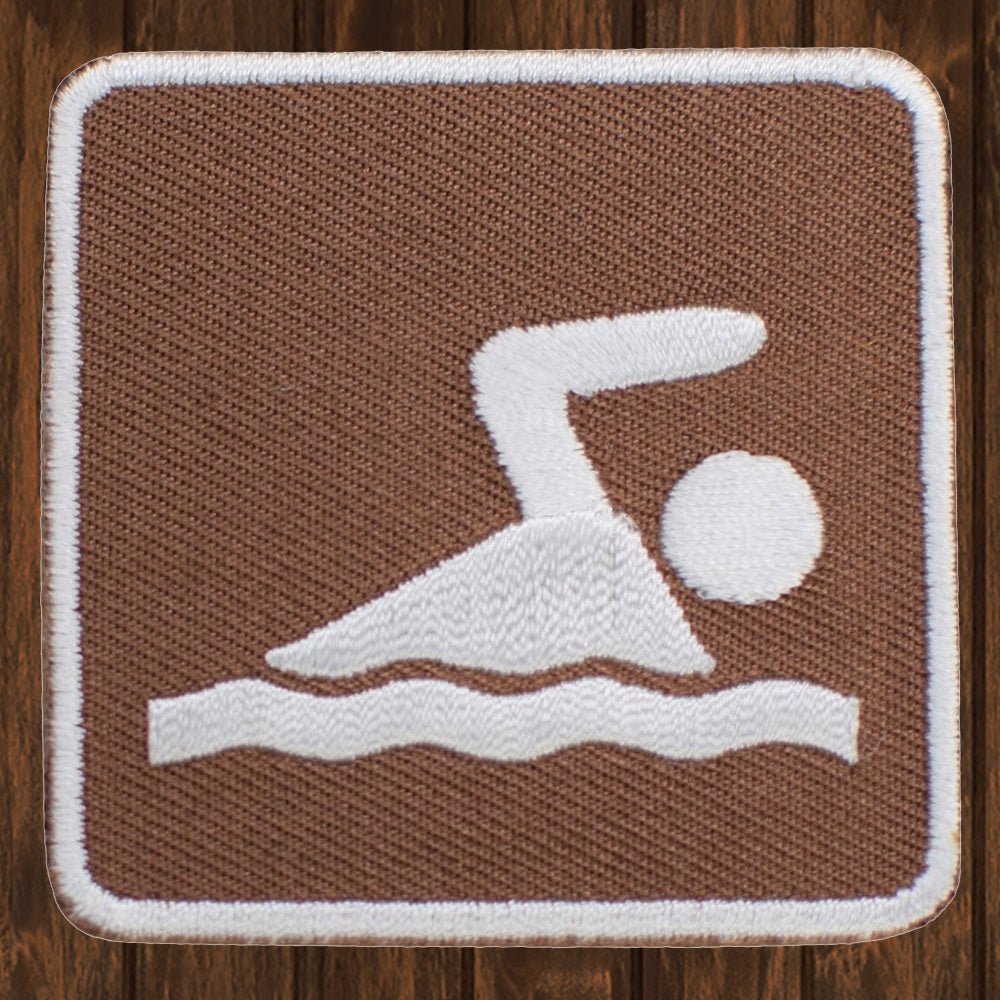 embroidered iron on sew on patch swimming