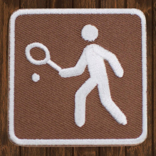 embroidered iron on sew on patch tennis