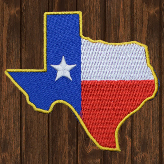 embroidered iron on sew on patch texas map