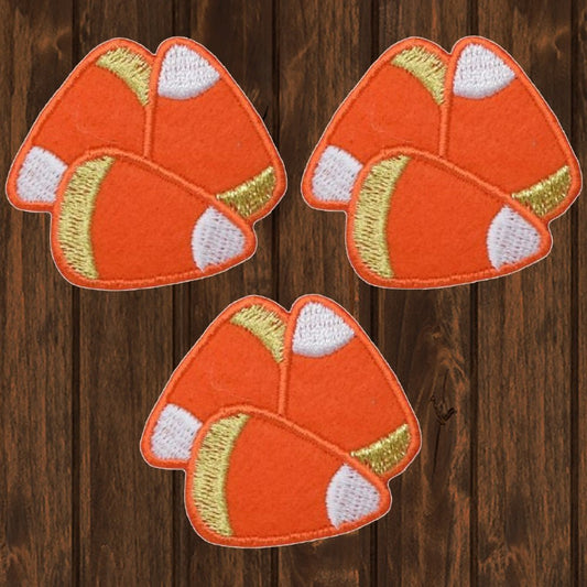 embroidered iron on sew on patch three candy corn pieces