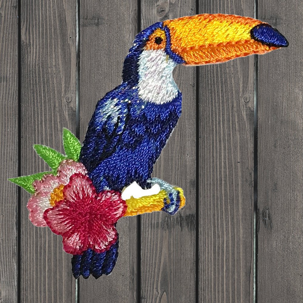 embroidered iron on sew on patch toucan tropical bird