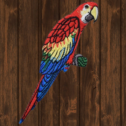 embroidered iron on sew on patch tropical parrot