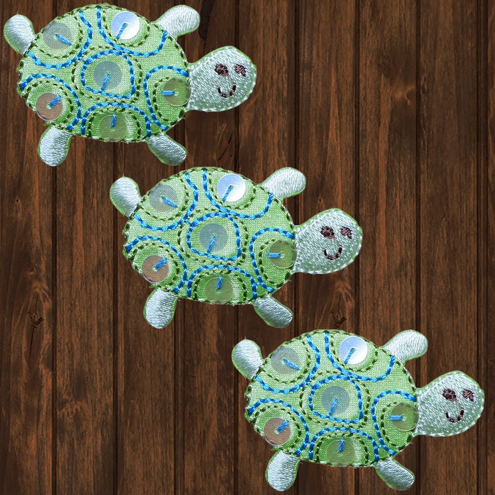 Sea Turtle Embroidered Patch — 3-Pack — Iron On