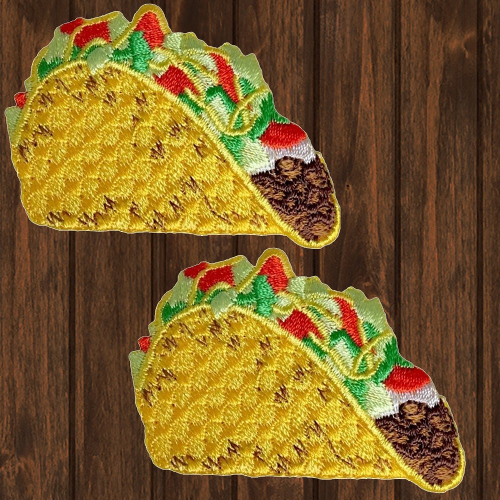 embroidered iron on sew on patch two tacos