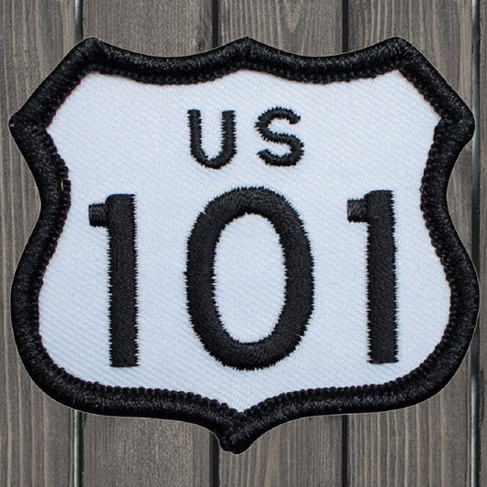 embroidered iron on sew on patch us 101 black white