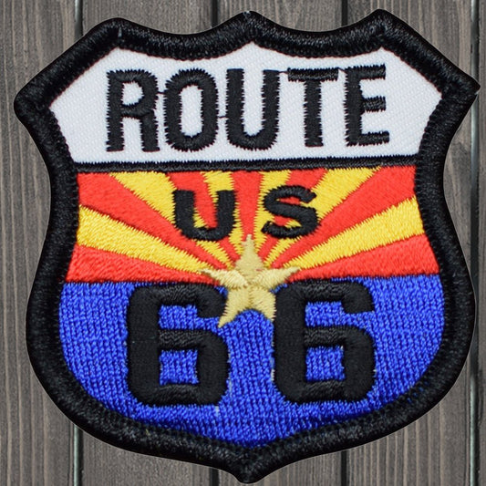 embroidered iron on sew on patch us star route 66