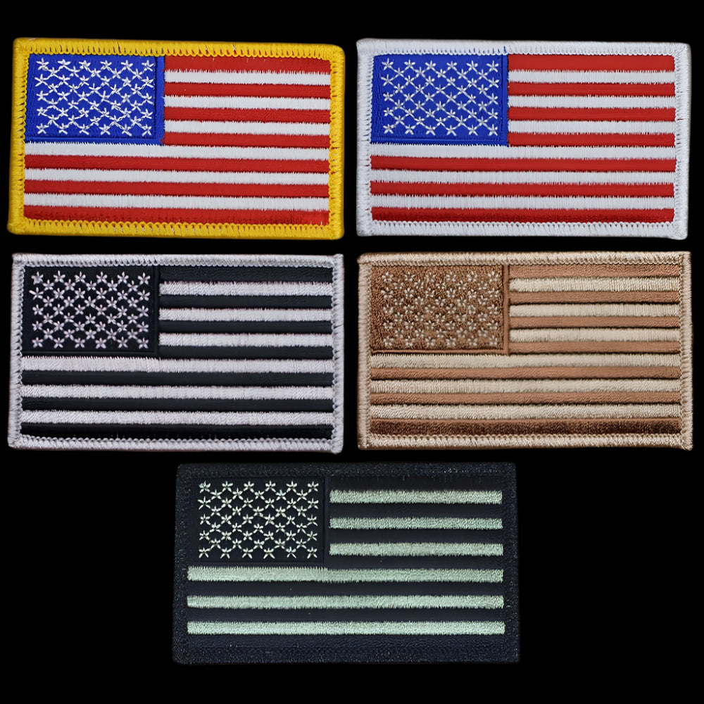 American Flag Embroidered Patch 3-3/8 — 4-Pack — Iron On | Paddy's Patches