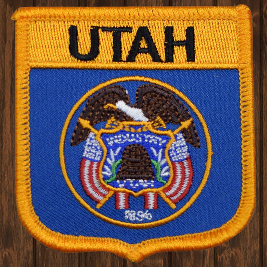 embroidered iron on sew on patch utah