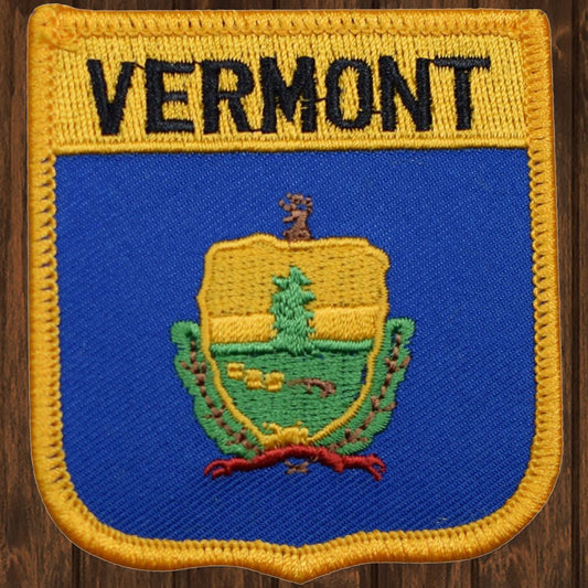 embroidered iron on sew on patch vermont
