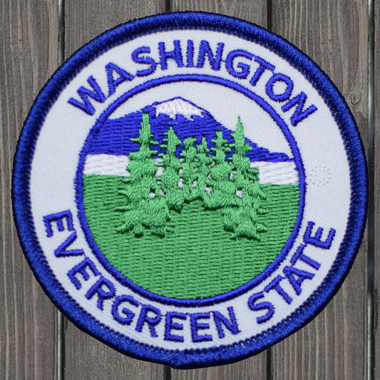 embroidered iron on sew on patch washington evergreen state